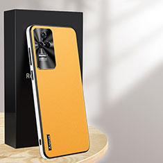 Coque Luxe Cuir Housse Etui AT1 pour Xiaomi Redmi K50 5G Jaune