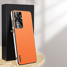 Coque Luxe Cuir Housse Etui AT1 pour Xiaomi Redmi K50 5G Orange