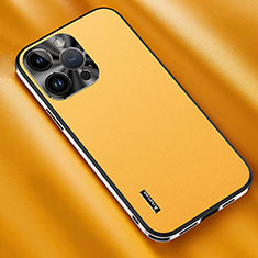 Coque Luxe Cuir Housse Etui AT2 pour Apple iPhone 13 Pro Jaune