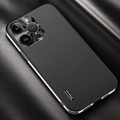 Coque Luxe Cuir Housse Etui AT2 pour Apple iPhone 13 Pro Noir