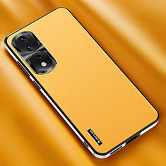 Coque Luxe Cuir Housse Etui AT2 pour Huawei Honor 80 Pro 5G Jaune