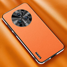 Coque Luxe Cuir Housse Etui AT2 pour Huawei Honor Magic5 Pro 5G Orange