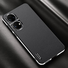 Coque Luxe Cuir Housse Etui AT2 pour Huawei P50 Noir