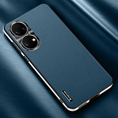 Coque Luxe Cuir Housse Etui AT2 pour Huawei P50e Bleu