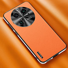 Coque Luxe Cuir Housse Etui AT2 pour Oppo Find X6 5G Orange