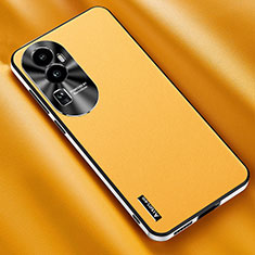 Coque Luxe Cuir Housse Etui AT2 pour Oppo Reno10 Pro+ Plus 5G Jaune