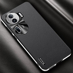 Coque Luxe Cuir Housse Etui AT2 pour Oppo Reno11 Pro 5G Noir