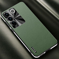 Coque Luxe Cuir Housse Etui AT2 pour Vivo V27 5G Vert