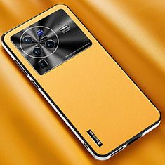 Coque Luxe Cuir Housse Etui AT2 pour Vivo X80 Pro 5G Jaune