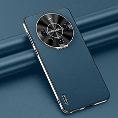 Coque Luxe Cuir Housse Etui AT3 pour Huawei Mate 60 Bleu