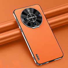 Coque Luxe Cuir Housse Etui AT3 pour Huawei Mate 60 Orange