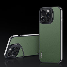 Coque Luxe Cuir Housse Etui AT5 pour Apple iPhone 14 Pro Max Vert