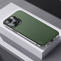 Coque Luxe Cuir Housse Etui AT5 pour Apple iPhone 14 Pro Vert