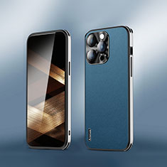 Coque Luxe Cuir Housse Etui AT6 pour Apple iPhone 13 Pro Max Bleu