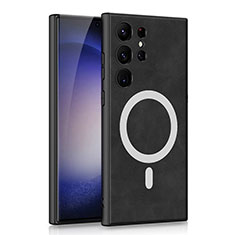 Coque Luxe Cuir Housse Etui avec Mag-Safe Magnetic Magnetique AC2 pour Samsung Galaxy S23 Ultra 5G Noir