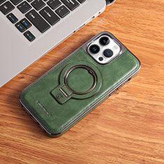 Coque Luxe Cuir Housse Etui avec Mag-Safe Magnetic Magnetique JD1 pour Apple iPhone 16 Pro Max Vert