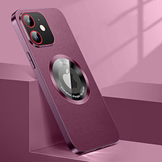Coque Luxe Cuir Housse Etui avec Mag-Safe Magnetic Magnetique QC1 pour Apple iPhone 12 Rouge