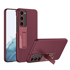 Coque Luxe Cuir Housse Etui avec Support AC1 pour Samsung Galaxy S23 Plus 5G Rouge