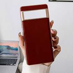 Coque Luxe Cuir Housse Etui B01H pour Google Pixel 6a 5G Rouge