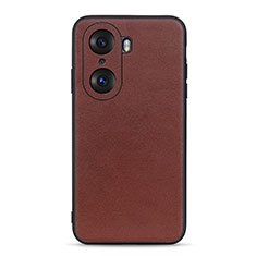 Coque Luxe Cuir Housse Etui B01H pour Huawei Honor 60 5G Marron