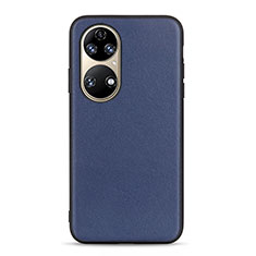 Coque Luxe Cuir Housse Etui B01H pour Huawei P50 Bleu