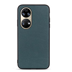 Coque Luxe Cuir Housse Etui B01H pour Huawei P50 Vert