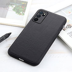 Coque Luxe Cuir Housse Etui B01H pour Oppo A54s Noir