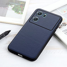 Coque Luxe Cuir Housse Etui B01H pour Oppo K10 5G Bleu