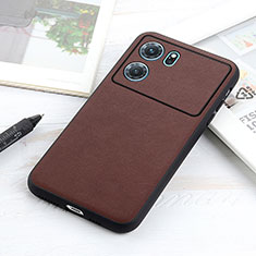 Coque Luxe Cuir Housse Etui B01H pour Oppo K10 5G Marron