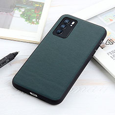 Coque Luxe Cuir Housse Etui B01H pour Oppo Reno6 5G Vert