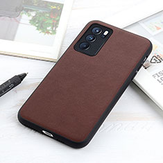 Coque Luxe Cuir Housse Etui B01H pour Oppo Reno6 Pro 5G India Marron