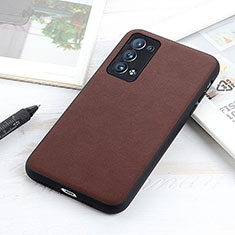 Coque Luxe Cuir Housse Etui B01H pour Oppo Reno6 Pro+ Plus 5G Marron