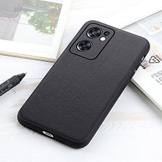 Coque Luxe Cuir Housse Etui B01H pour Oppo Reno7 SE 5G Noir