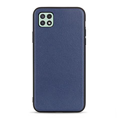 Coque Luxe Cuir Housse Etui B01H pour Samsung Galaxy A22 5G Bleu