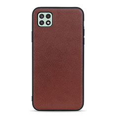 Coque Luxe Cuir Housse Etui B01H pour Samsung Galaxy A22 5G Marron