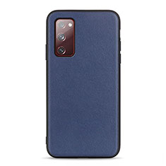 Coque Luxe Cuir Housse Etui B01H pour Samsung Galaxy S20 FE 5G Bleu