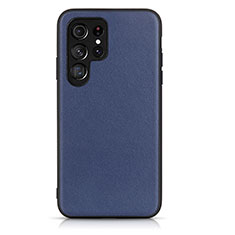Coque Luxe Cuir Housse Etui B01H pour Samsung Galaxy S22 Ultra 5G Bleu