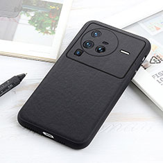 Coque Luxe Cuir Housse Etui B01H pour Vivo X80 Pro 5G Noir