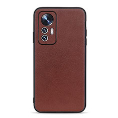 Coque Luxe Cuir Housse Etui B01H pour Xiaomi Mi 12 Pro 5G Marron