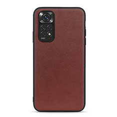 Coque Luxe Cuir Housse Etui B01H pour Xiaomi Redmi Note 11 4G (2022) Marron