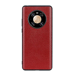 Coque Luxe Cuir Housse Etui B02H pour Huawei Mate 40 Rouge