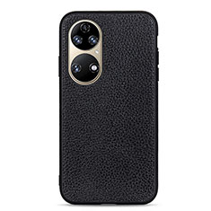 Coque Luxe Cuir Housse Etui B02H pour Huawei P50 Noir