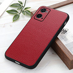 Coque Luxe Cuir Housse Etui B02H pour Oppo A76 Rouge