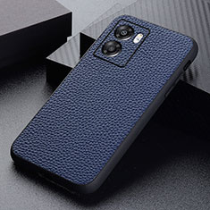 Coque Luxe Cuir Housse Etui B02H pour Oppo A77 5G Bleu