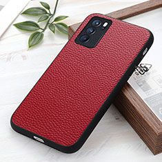 Coque Luxe Cuir Housse Etui B02H pour Oppo Reno6 Pro 5G India Rouge