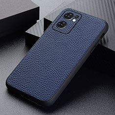 Coque Luxe Cuir Housse Etui B02H pour Oppo Reno7 5G Bleu