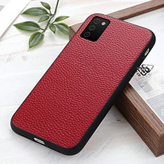 Coque Luxe Cuir Housse Etui B02H pour Samsung Galaxy A03s Rouge