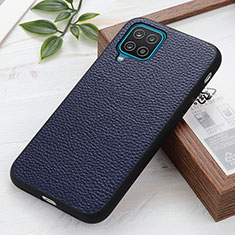 Coque Luxe Cuir Housse Etui B02H pour Samsung Galaxy A12 5G Bleu