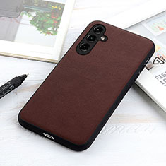 Coque Luxe Cuir Housse Etui B02H pour Samsung Galaxy A14 4G Marron