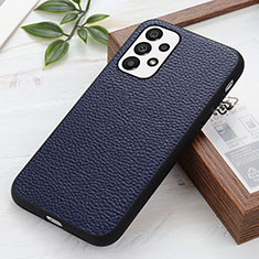 Coque Luxe Cuir Housse Etui B02H pour Samsung Galaxy A73 5G Bleu